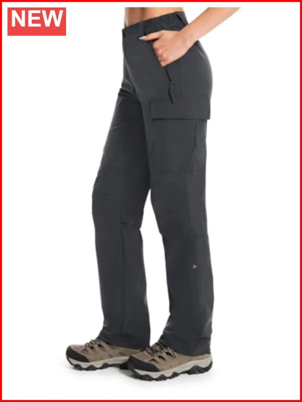 Women's Lightweight Quick Dry Hiking Pants with UPF 50+ Adjustable Cargo